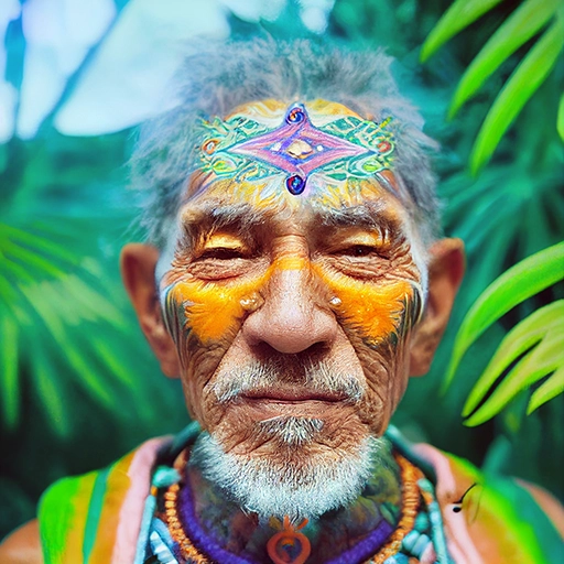 AI-Generated image of a Shaman in the jungle